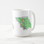 Mug Carte des noms de lieux SLO avec des traductions e (Devant droit)