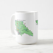 Mug Carte des noms de lieux SLO avec des traductions e (Devant gauche)