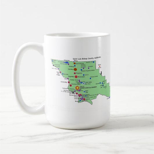 Mug Carte des noms de lieux SLO avec des traductions e (Gauche)