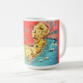Mug Carte des plages du New Jersey (Devant droit)