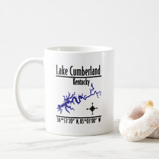 Mug Carte des rives du lac Cumberland Kentucky Coordon