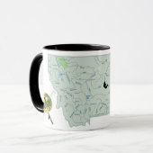 Mug Carte des rivières de pêche du Montana (Devant gauche)