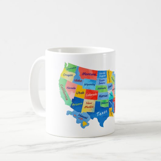 MUG CARTE DES USA (Devant gauche)