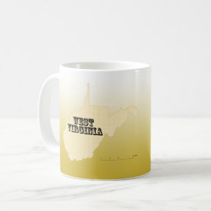 Mug - Carte d'état de Virginie-Occidentale avec la