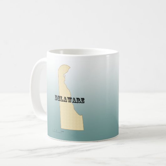 Mug - Carte d'état du Delaware avec la ville (Devant gauche)