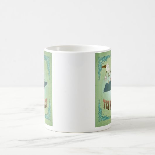 Mug Carte d'état du Tennessee - vert (Centre)