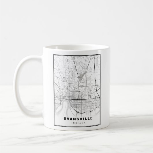 Mug Carte d'Evansville (Gauche)