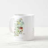 Mug Carte d'Irlande illustrée à l'aquarelle | Monogram (Devant gauche)