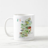 Mug Carte d'Irlande illustrée à l'aquarelle | Monogram (Gauche)