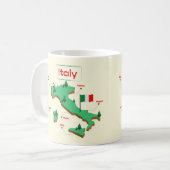 Mug Carte d'Italie Cool et Colorée (Devant gauche)
