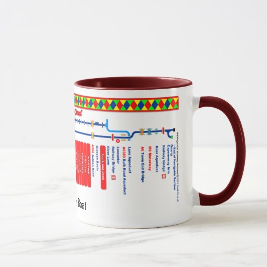 Mug Carte d'itinéraire de canal de Lancaster (Droite)