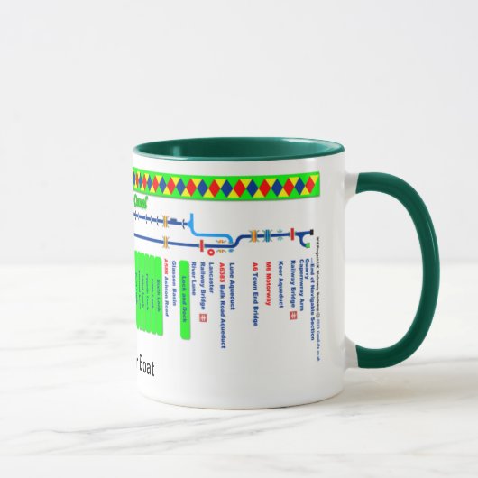 Mug Carte d'itinéraire de canal de Lancaster (Droite)