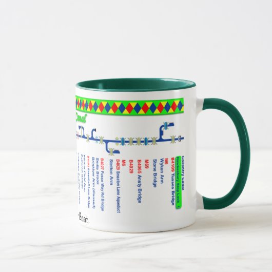 Mug Carte d'itinéraire de canal d'Oxford (1 de 4) (Droite)