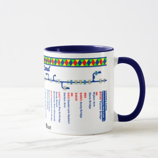 Mug Carte d'itinéraire de canal d'Oxford (1 de 4) (Droite)