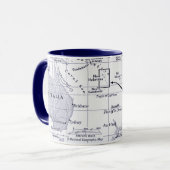Mug Carte d'océan de South Pacific (Devant gauche)