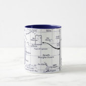 Mug Carte d'océan de South Pacific (Centre)