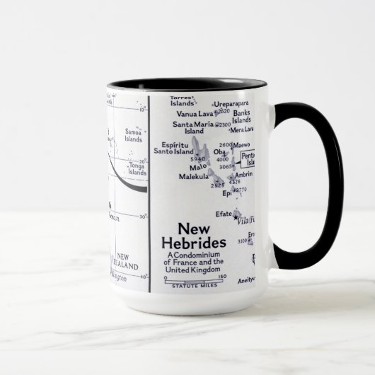 Mug Carte d'océan de South Pacific (Droite)