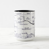 Mug Carte d'océan de South Pacific (Centre)
