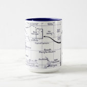 Mug Carte d'océan de South Pacific (Centre)