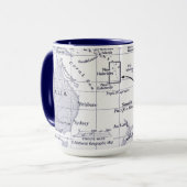 Mug Carte d'océan de South Pacific (Devant gauche)