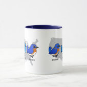 Mug Carte d'oiseau bleu (Centre)