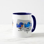 Mug Carte d'oiseau bleu (Devant droit)