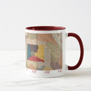 Mug Carte d'once et pays et déserts environnants