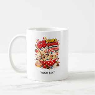 Mug Carte drôle de fete de 68 ans avec gâteaux et plai