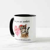 Mug Carte drôle de ocelot de dessin animé mignon (Devant gauche)