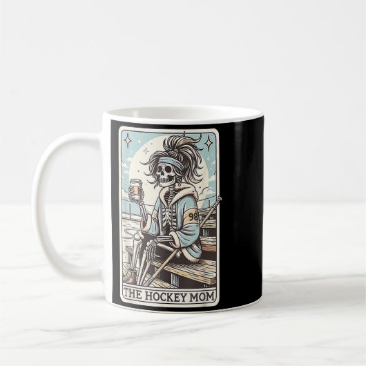 Mug Carte drôle de squelette de mère de hockey (Gauche)