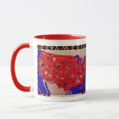 Mug Carte du Bureau de voyage des États-Unis d'Amériqu (Gauche)