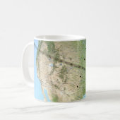 Mug Carte du chemin d'Eclipse solaire 2017 (Devant gauche)