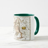Mug Carte du ciel vintage Constellation d'Hercules (Devant droit)