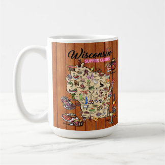 Mug Carte du club de café du Wisconsin