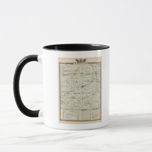 Mug Carte du comté de McDonough, Rushville (Gauche)