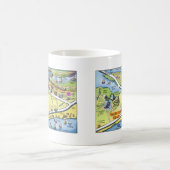 Mug Carte du dessin animé Galveston Texas (Centre)