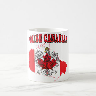 Mug Carte du drapeau canadien polonais