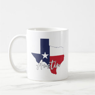 Mug Carte du drapeau d'Austin, Texas