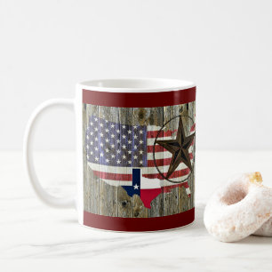 Mug Carte du drapeau de l'État d'étoile seule du Tex