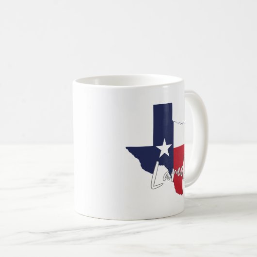 Mug Carte du Drapeau Laredo, Texas (Devant droit)