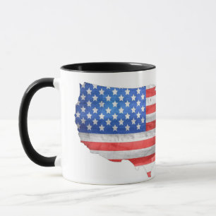 Mug Carte du drapeau patriotique américain USA