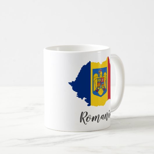 Mug Carte du drapeau roumain (Devant droit)