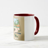 Mug Carte du Ghana illustrée affiche de voyage. (Devant droit)