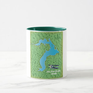 Mug Carte du lac Pend Oreille Idaho