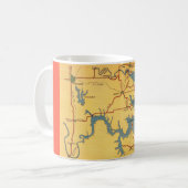 Mug Carte du lac Texoma (Devant gauche)