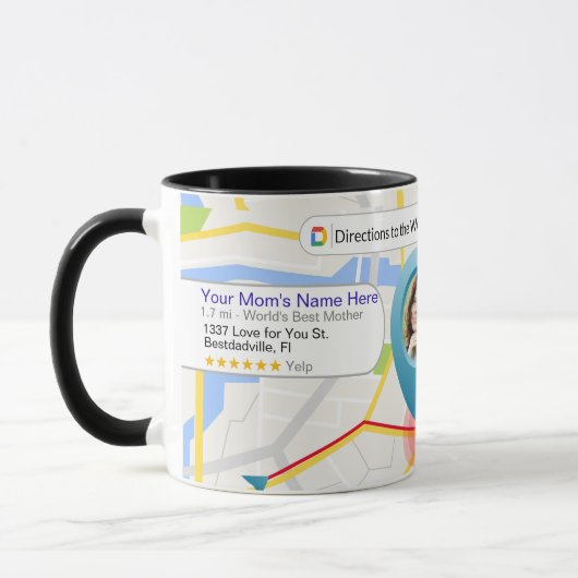 Mug Carte du meilleur café-mère du monde (Gauche)
