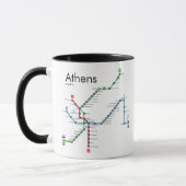 Mug Carte du métro d'Athènes (Gauche)