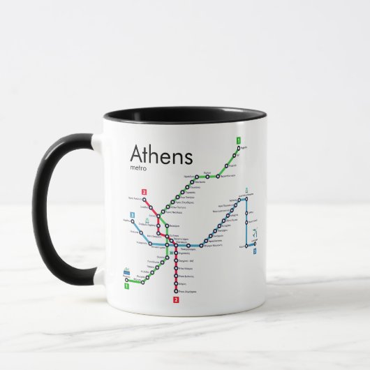 Mug Carte du métro d'Athènes (Gauche)