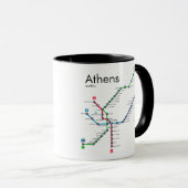 Mug Carte du métro d'Athènes (Devant droit)