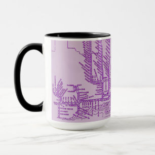 Mug Carte du métro de Chicago avec arrêt de train vint